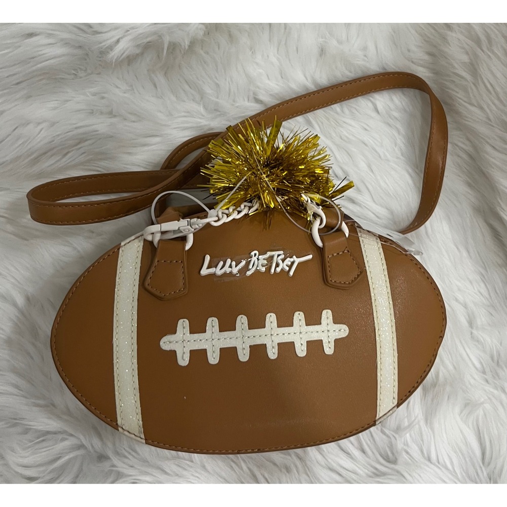 Luv Betsey LBHIKE Football Crossbody Bag Brown LB102555 New With Tags